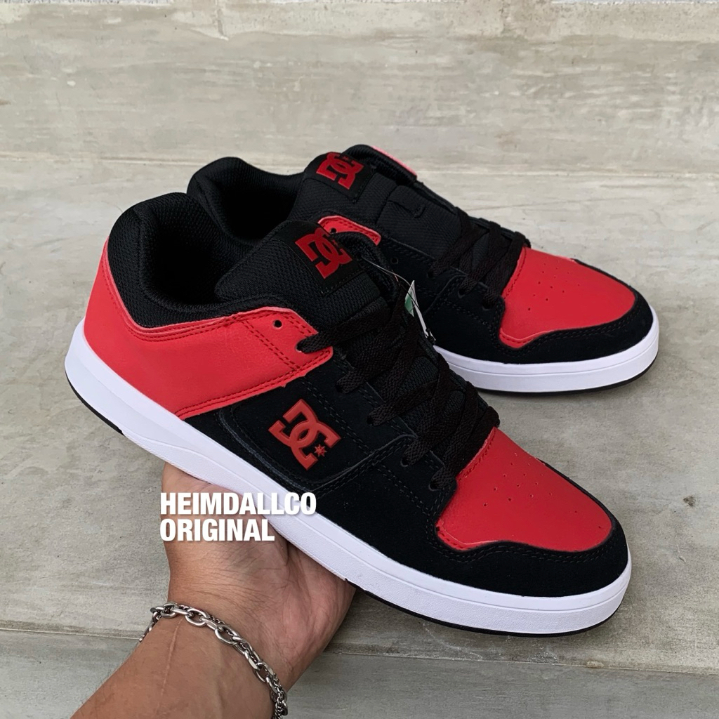 DC Shoes Cure Lo Black Red White Original Resmi