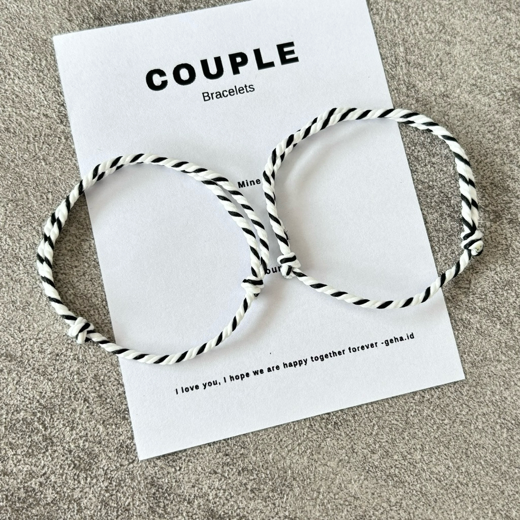 2(pcs) Gelang couple kombinasi warna /Gelang couple polos bali / Gelang couple pasangan / Gelang tri