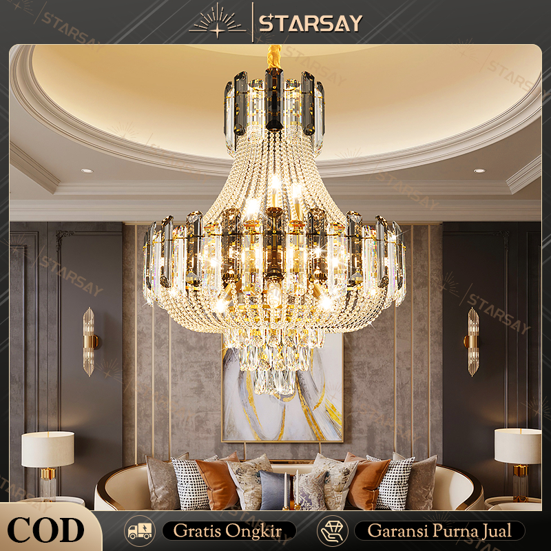 ⭐Free Bohlam⭐Lampu Hias Gantung Kristal Model terbaru meja makan ruang tamu mewah gaya modern yang m