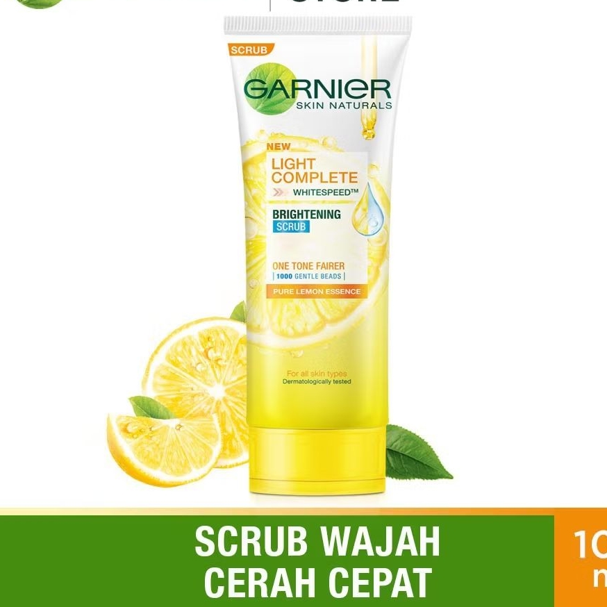 GARNIER BRIGHT COMPLETE FACIAL WASH SCRUB 50ML / 100ML - SABUN CUCI MUKA SCRUB