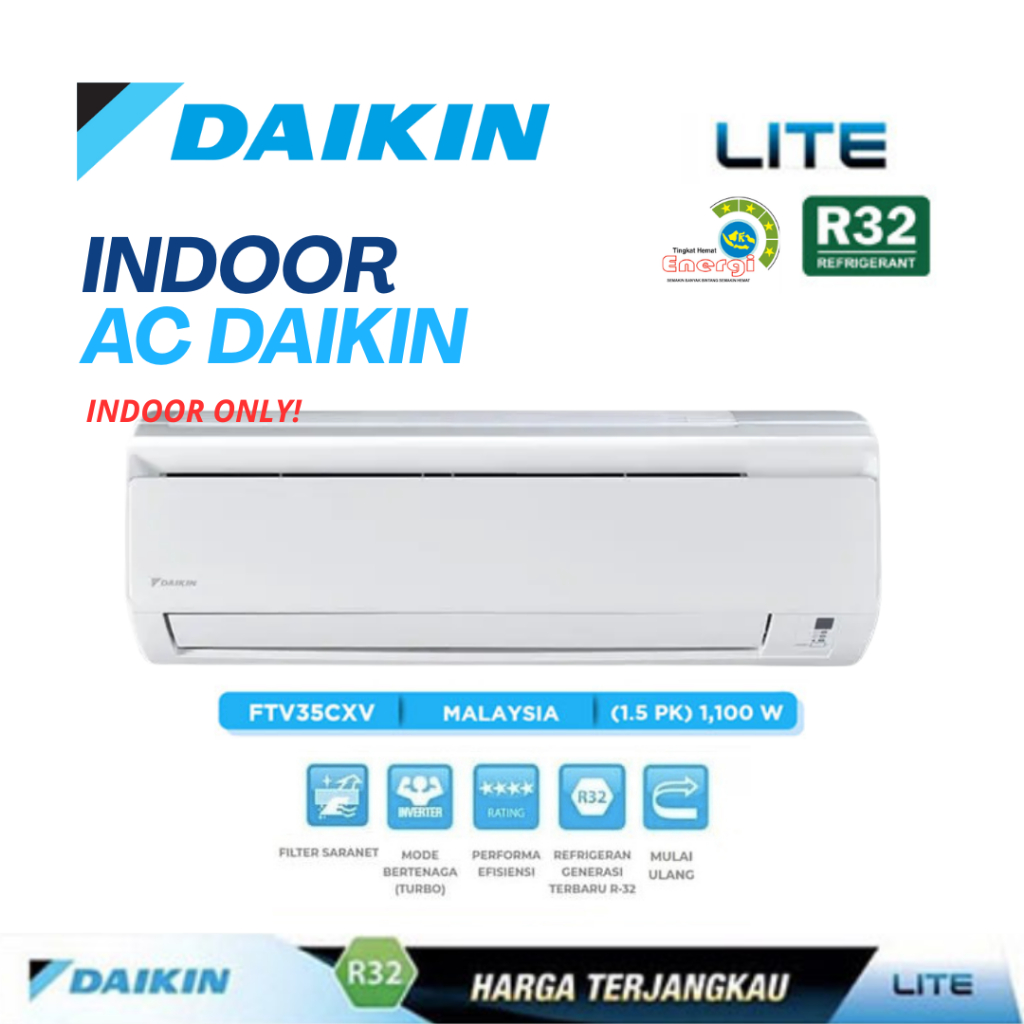INDOOR AC DAIKIN 1.5 PK MALAYSIA FTV35CXV14 PENGGANTI FTV35AXV14 FTV35BXV14 BARU