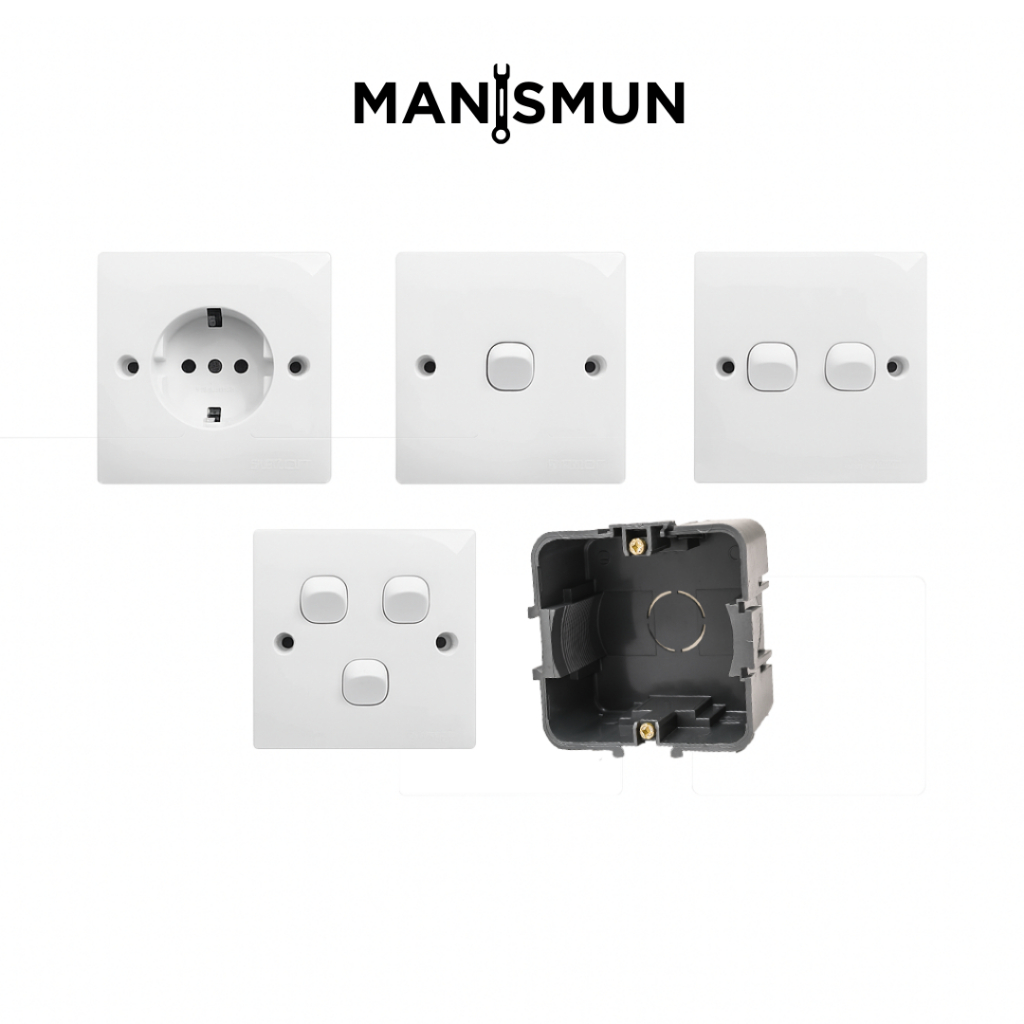 Set Saklar Dinding Decor Morgen dan Inbowdus – Engkel, Seri, Triple, Stop Kontak