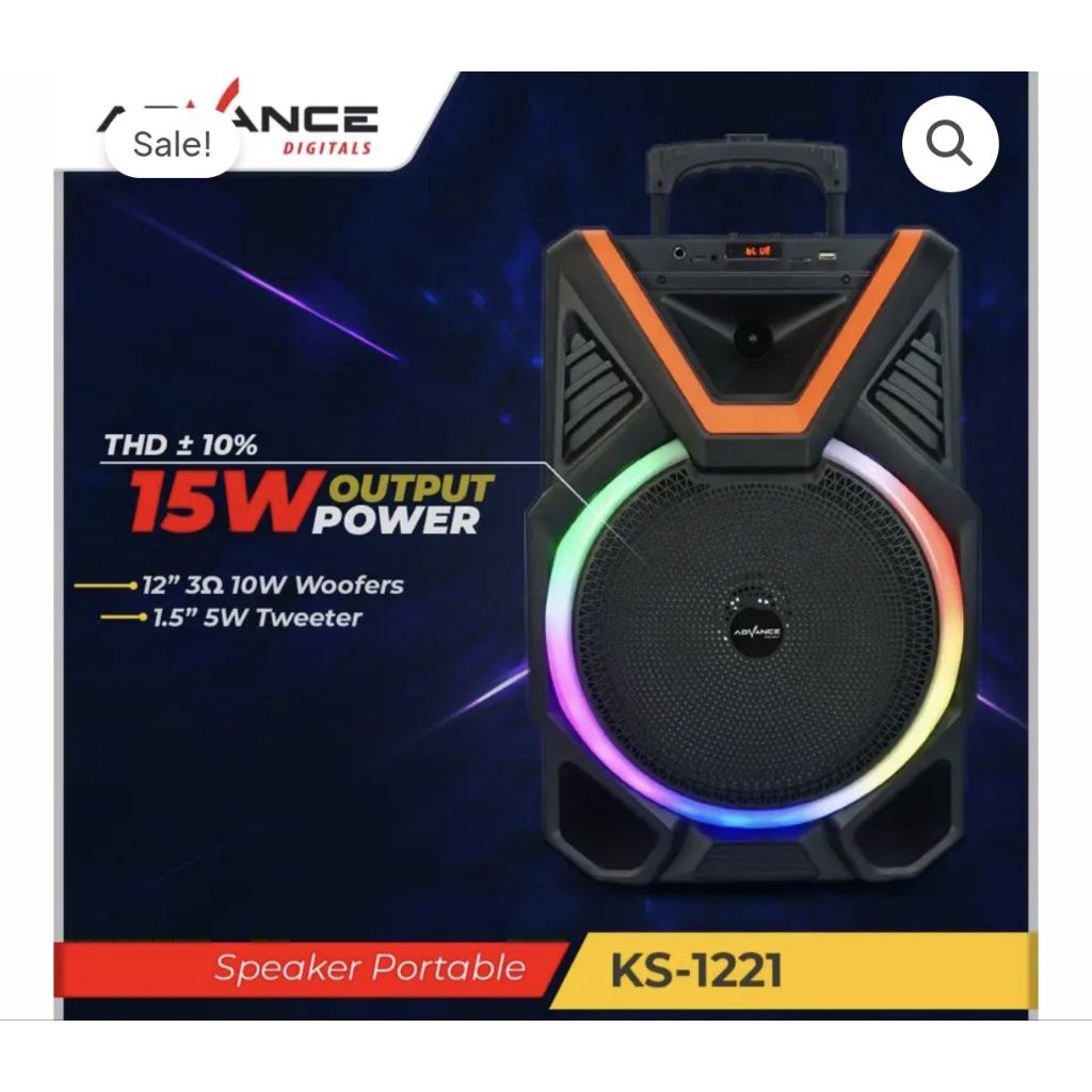 speaker portabel advance 12 inch ks 1221