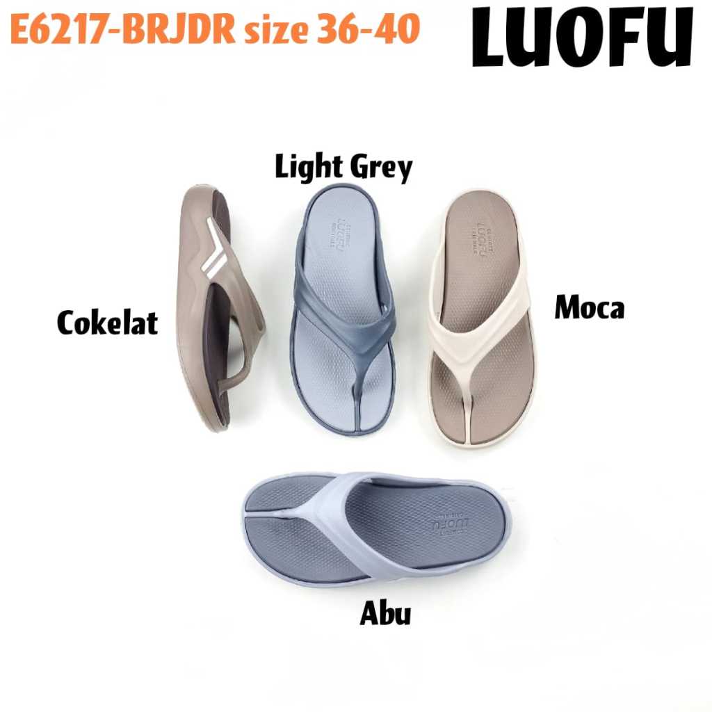 E6217-BRJDR LUOFU ORIGINAL jelly sandal karet empuk murah cewek sendal jepit wanita ABG