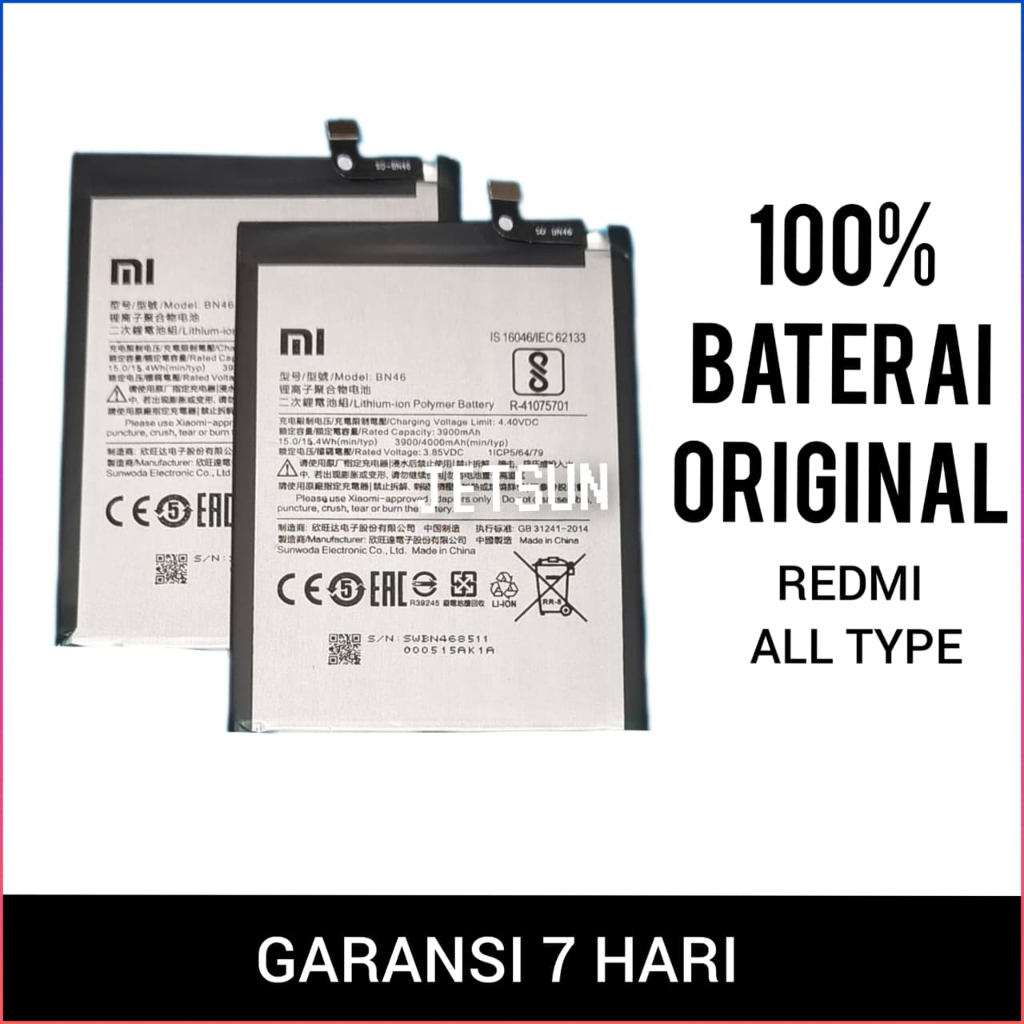 BATERAI FOR REDMI ALL TYPE BM47/BN30/BN31/BN34/BN37/BN41/BN43/BN44/BN45/BN46