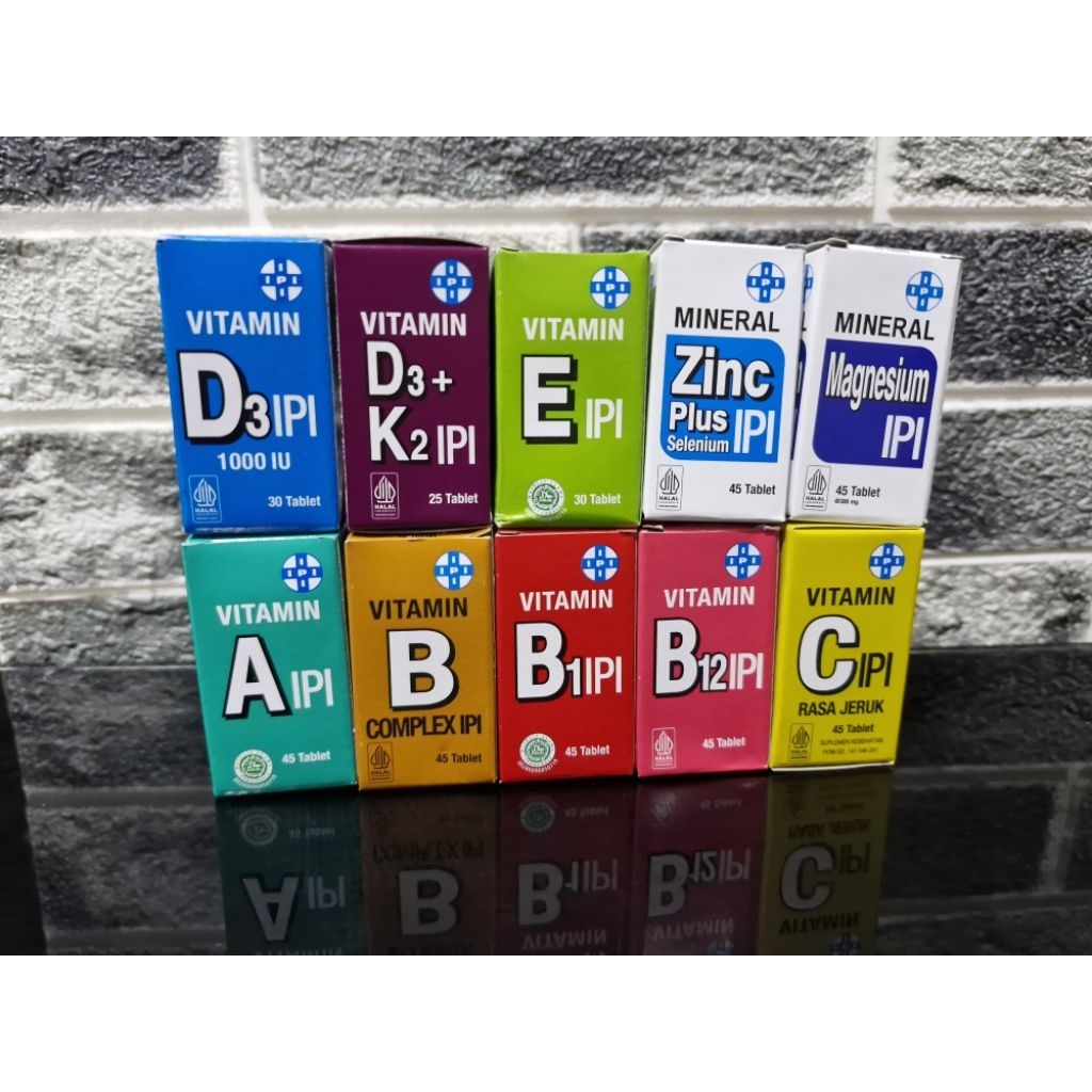 VITAMIN IPI ALL VARIAN (A IPI/B COMPLEX IPI/B1 IPI/B12 IPI/C IPI/D3 1000 IPI/D3K2 IPI/E IPI/MAGNESIU