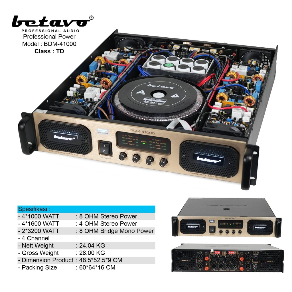 Professional Power Betavo BDM-41000 4 Channel TD Class