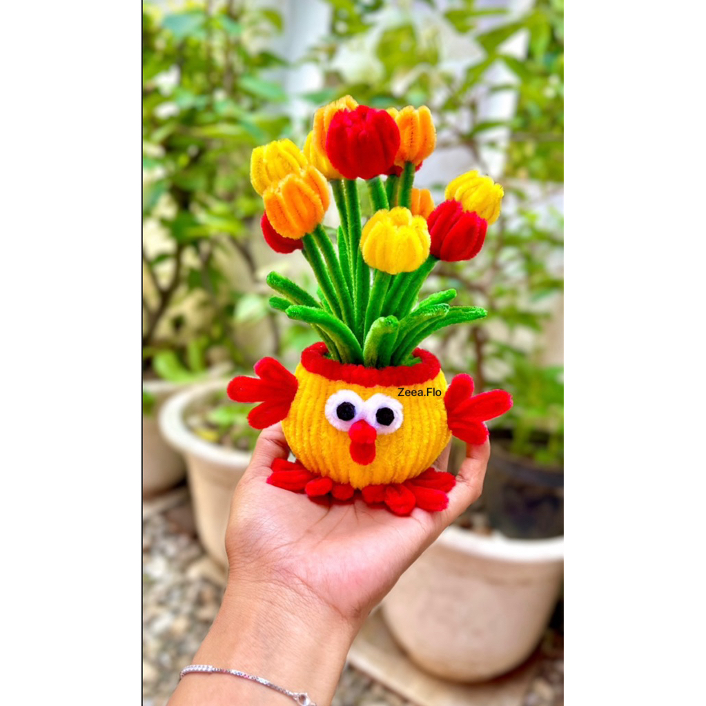 mini flower pot karakter /mini flower/pot mini karakter/pot kecil lucu/pot mini lucu/bungat tulip mi