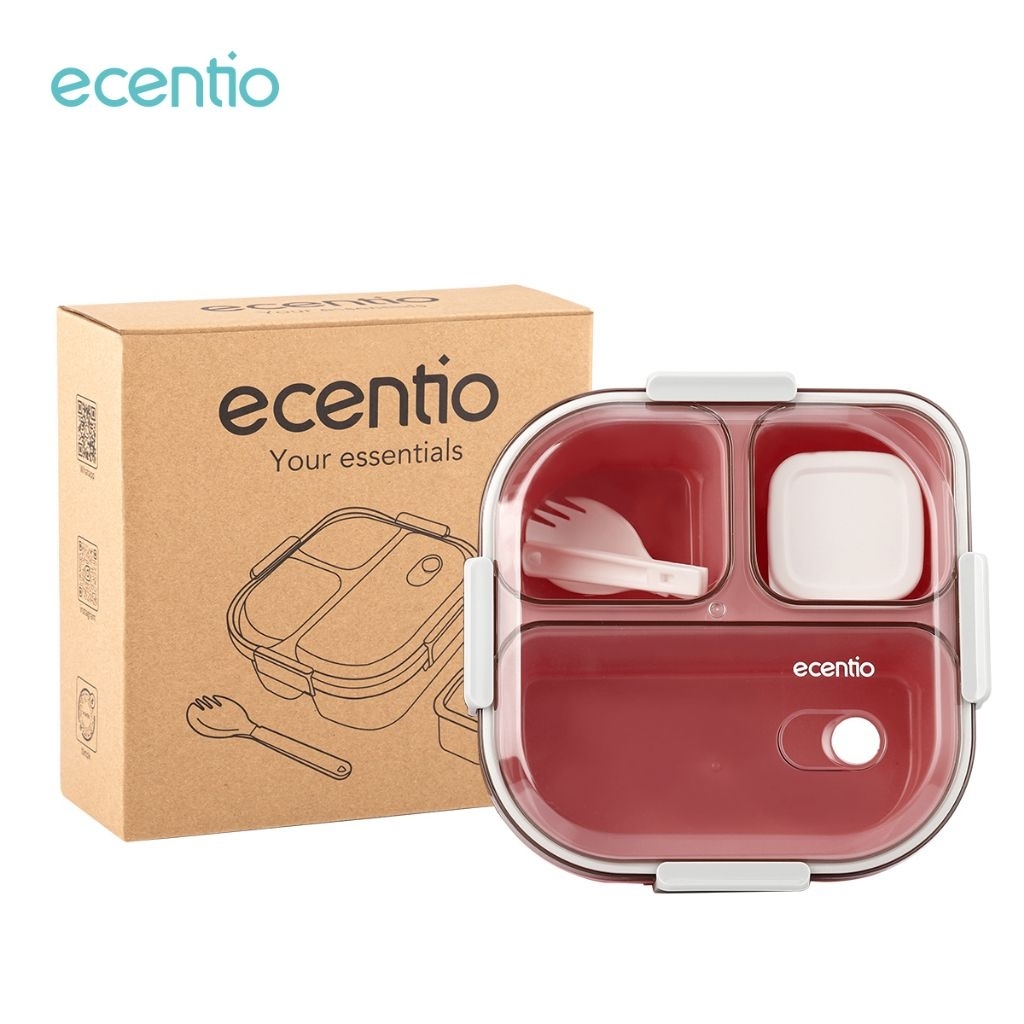 ECENTIO Lunch Box 1100 ml Kotak Bekal Tempat Makan Makanan Rantang Misting