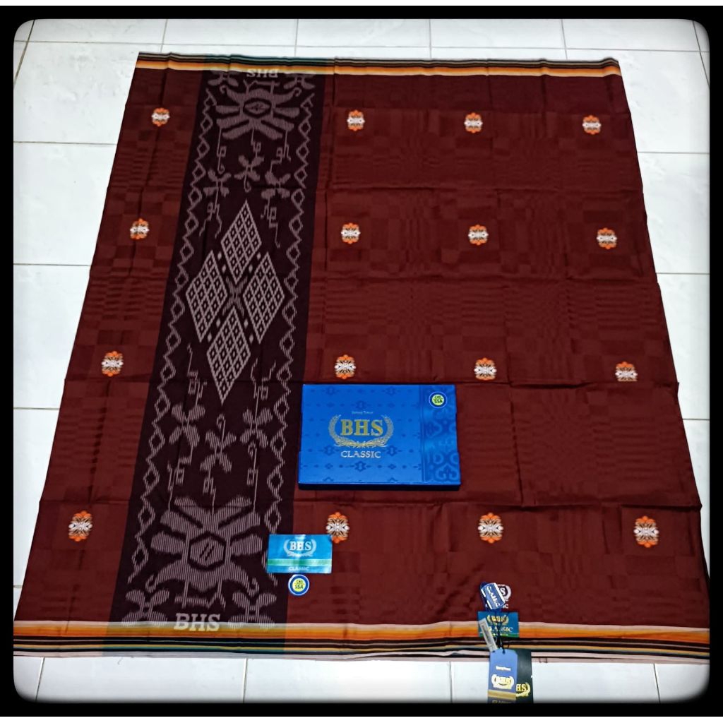 Sarung BHS Classic songket TERBARU Original dan BHS Cosmo  Hitam  TERLARIS Bahan Adem nyaman dipakai