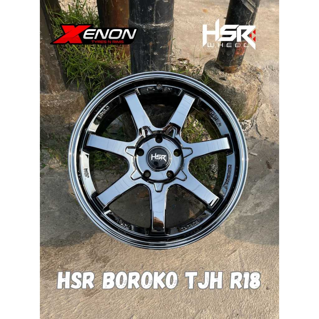 Velg Mobil Te37 Black Chrome R18 Inch HSR BOROKO TJH R18X8 H5X114,3 ET45 BLACK CHROME - Free Ongkir