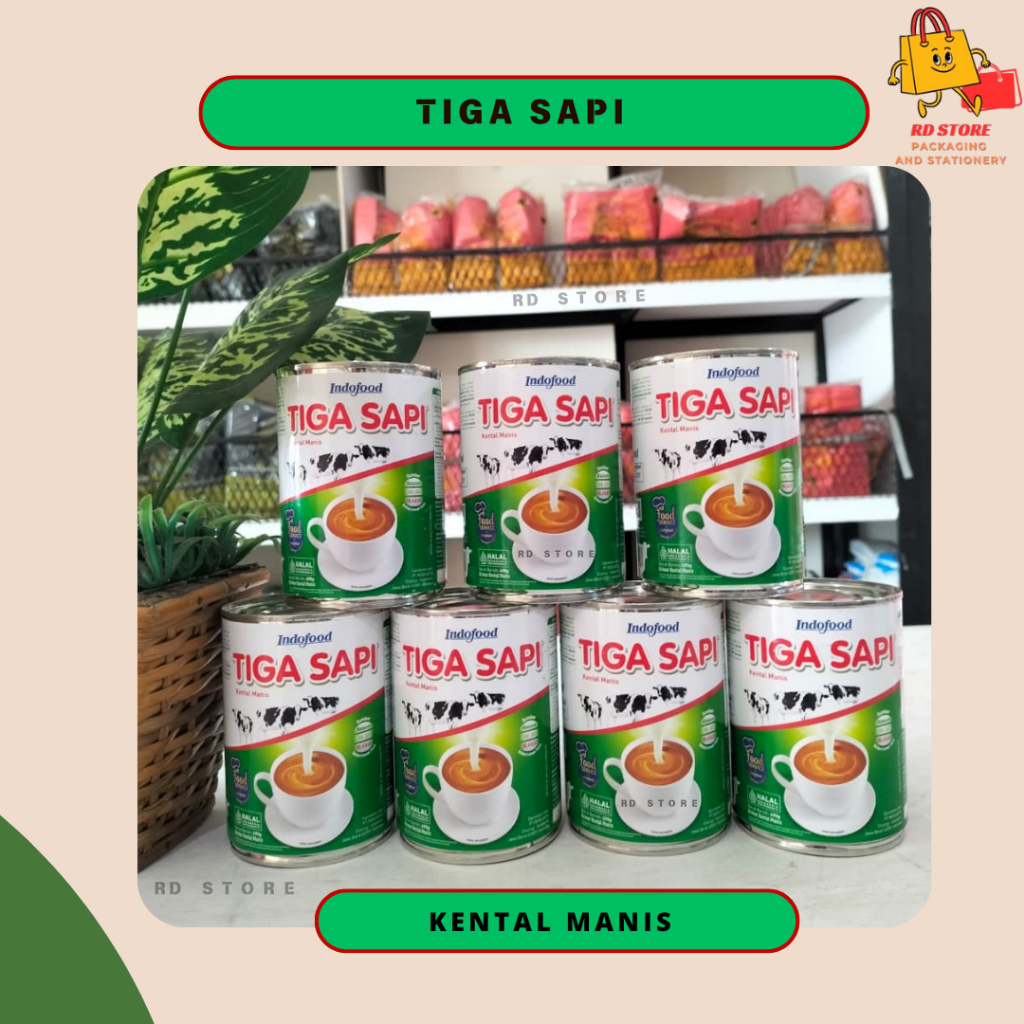 SUSU KENTAL MANIS TIGA SAPI 490 GR SKM TIGA SAPI SUSU KENTAL MANIS CAP TIGA SAPI PUTIH