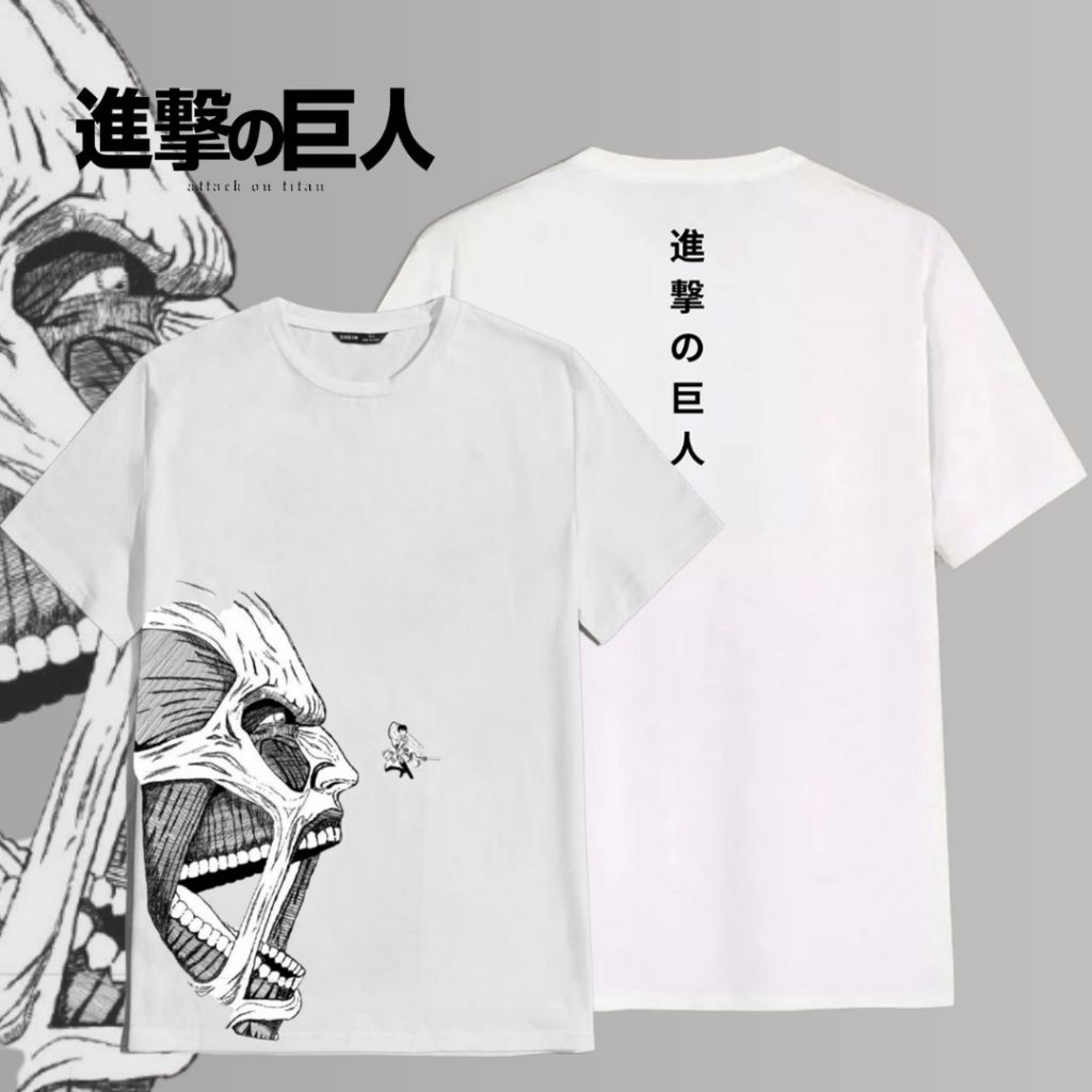T-Shirt Collosal Titan Attack On Titan Kaos Anime Baju Anime Kaos Attack on Titan Baju Attack on Tit