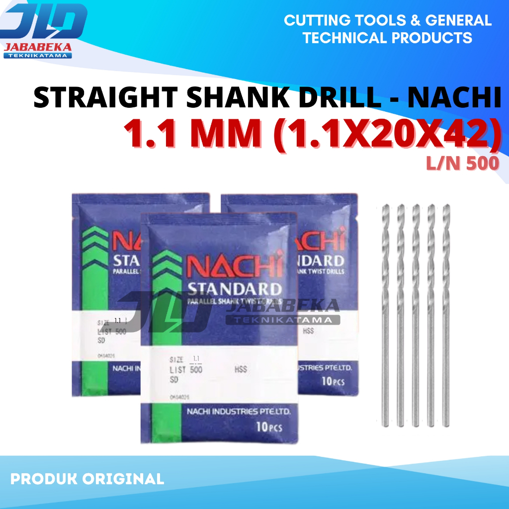 NACHI Mata Bor 1.1 mm Drill 1.1 mm HSS Mata Bor Besi Merek NACHI