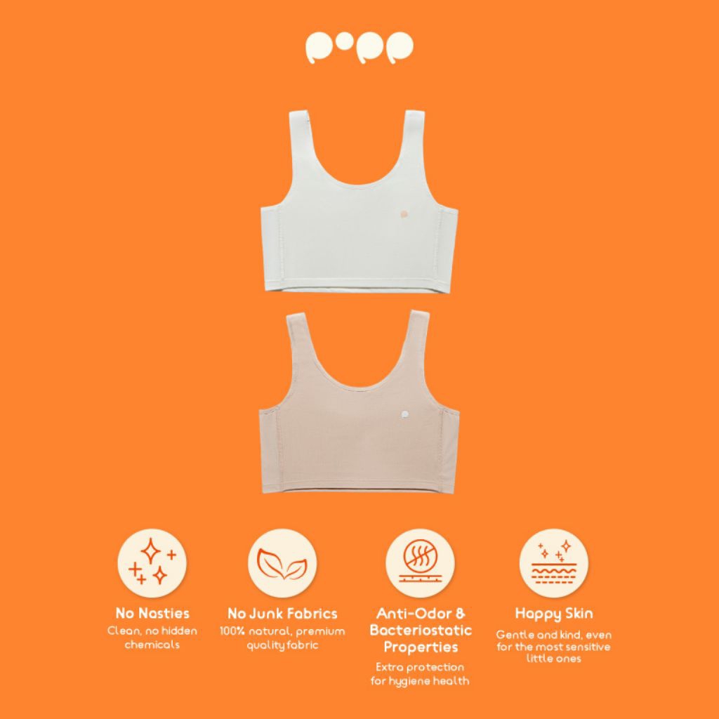 Popp - Miniset Step 1 - Set of 2 Pcs, Bra Anak Perempuan Lenzing Modal Pure Soft Anti Bacteria