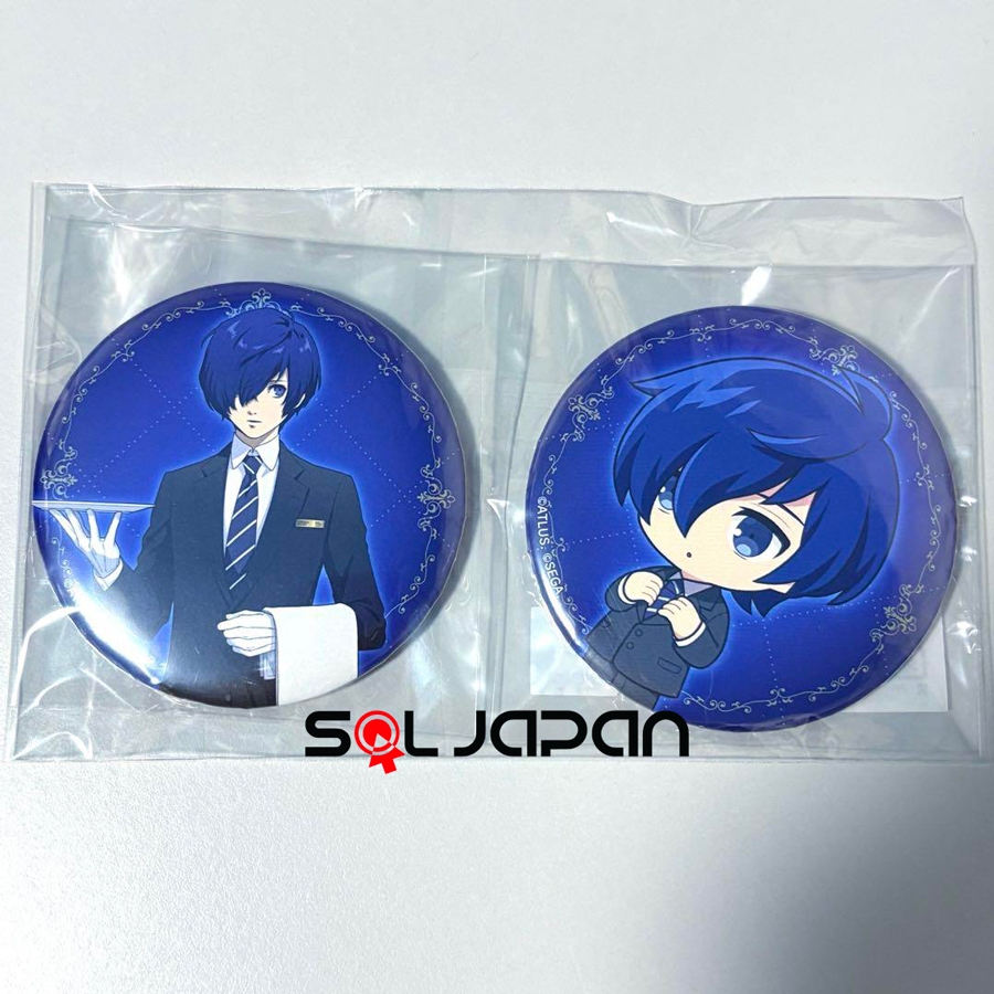Persona 3 Reload P3R x Ikepri Canvas Collab Big Badge Set of 2 Hero Protagonist Arisato Minato Makot