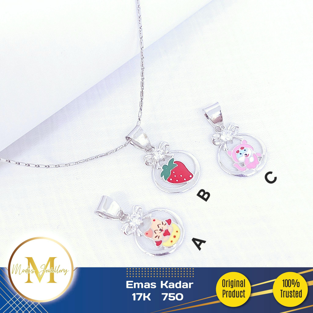 MODIS JEWELLERY - Liontin Karakter Anak Putih - Emas 17k 750
