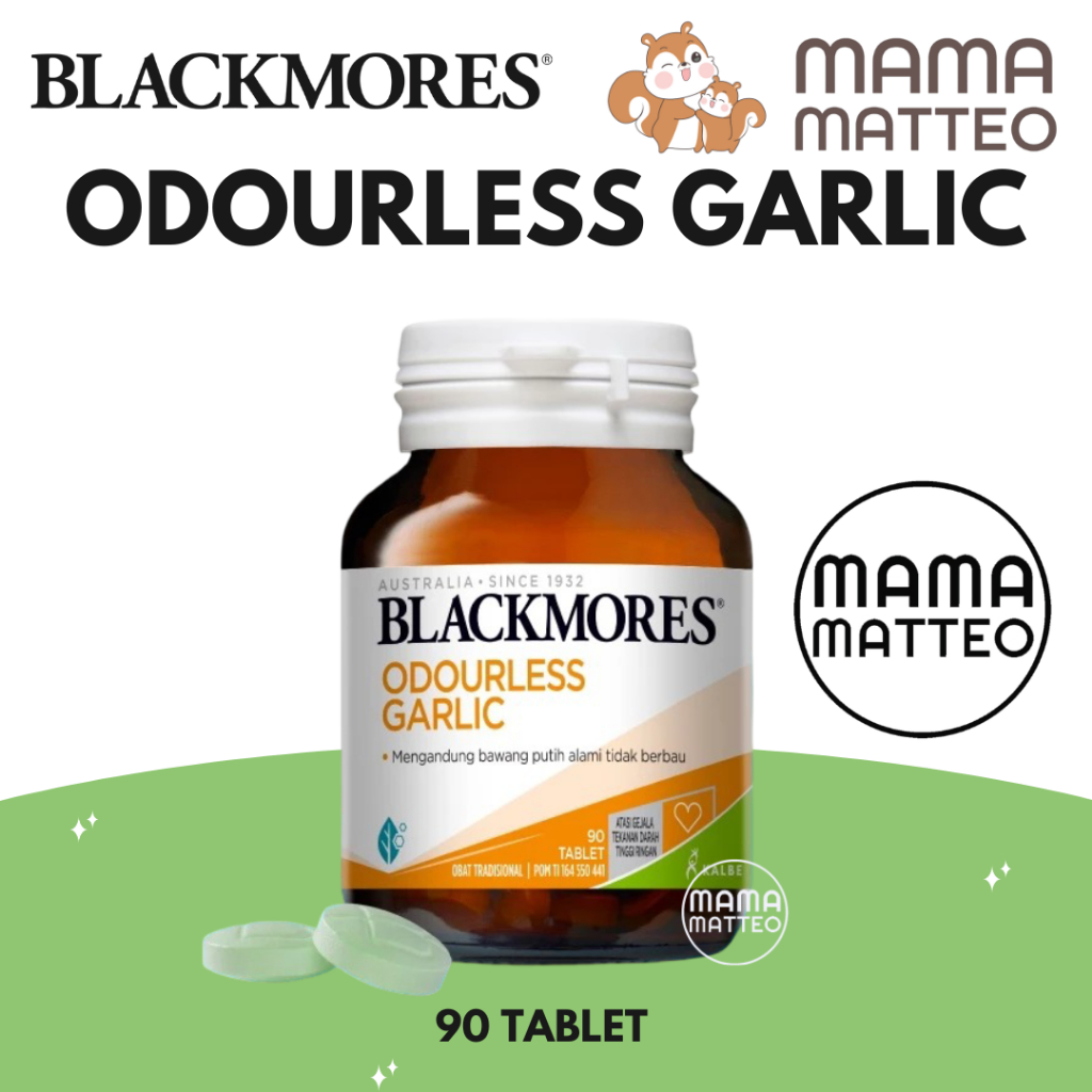 BLACKMORES Odourless Garlic 90 Tablet / Vitamin Suplemen Bantu Ringankan Darah Tinggi BANDUNG