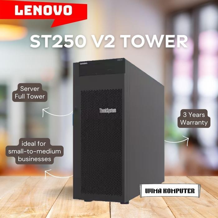SERVER Lenovo ThinkSystem ST250 V2 XEON E-2324 4core Ram 16GB HDD 1.2TB Sas GARANSI 3 TAHUN