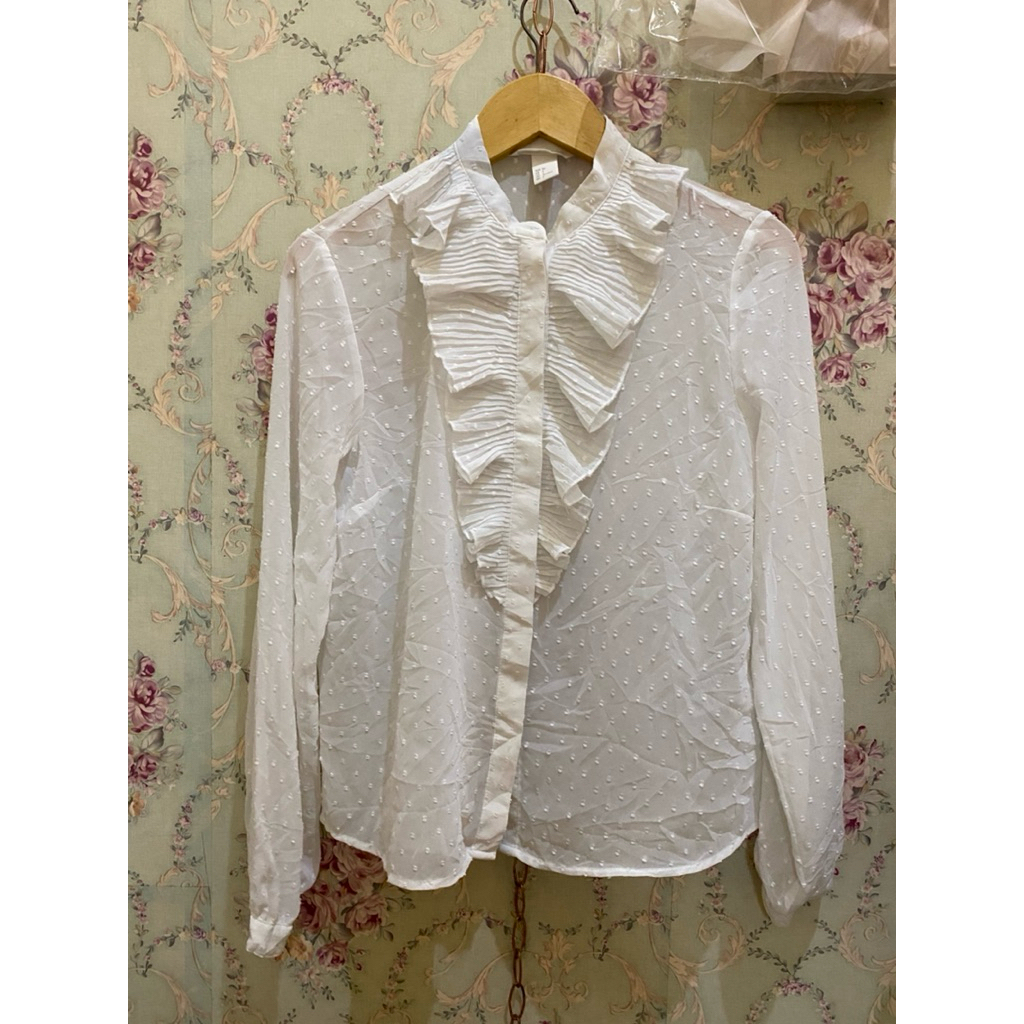 PL Atasan blouse putih H&M || LD 100, P 55