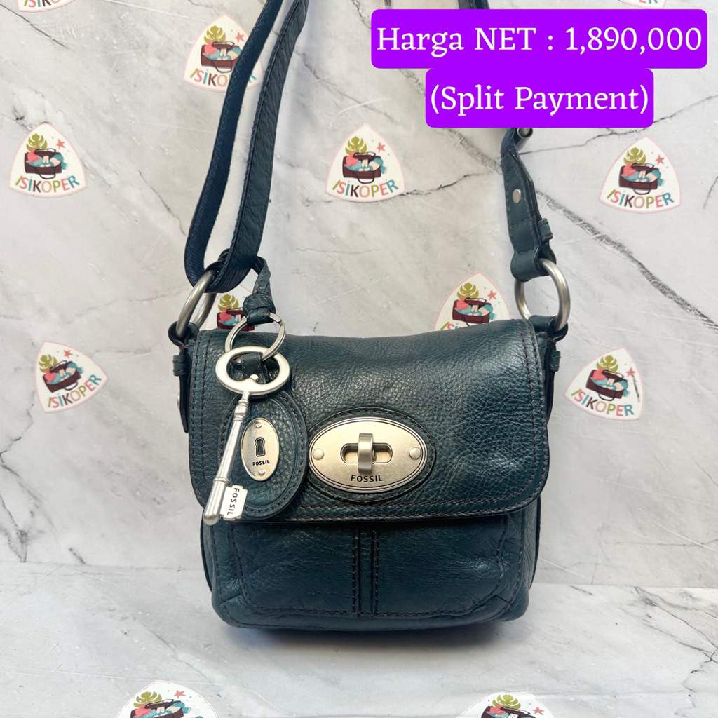 431 NET-Preloved Fossil Maddox Turnlock Navy Emerald (full set)