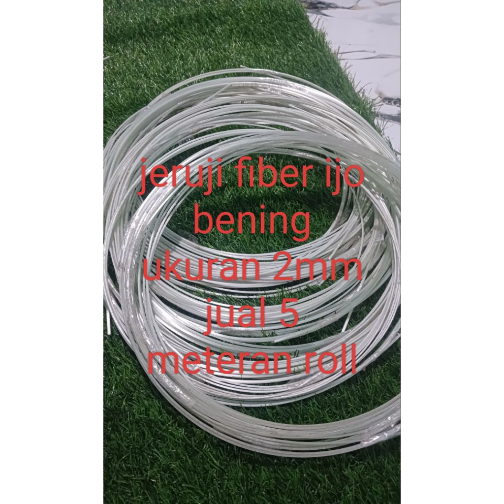 jeruji fiber ijo bening ukuran 2mm jual 5 meteran roll
