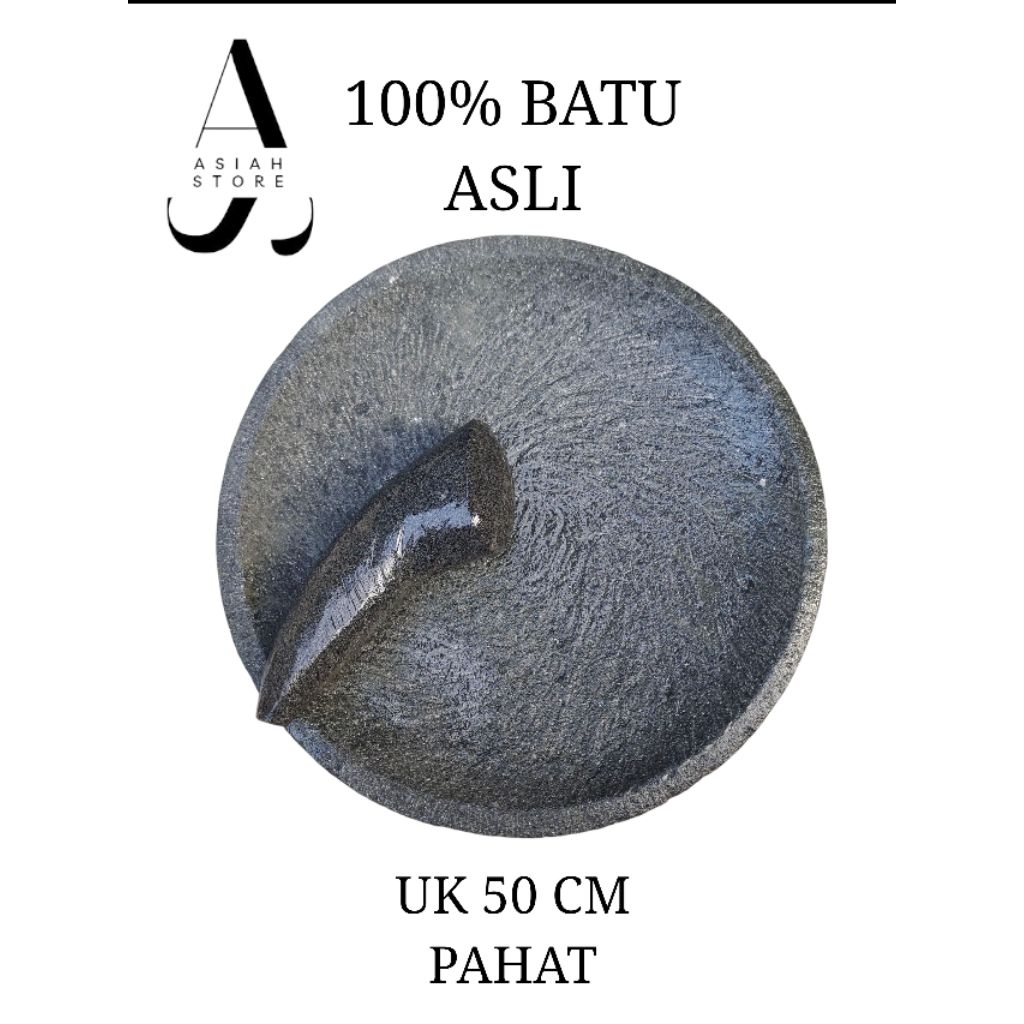 Cobek JUMBO batu asli ukuran 50 cm PAHAT tanpa campuran