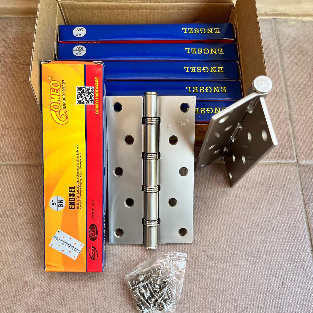 Paket 6 biji engsel 5 inch engsel pintu rumah 1 set besar tebal 2,5mm engsel khusus pintu