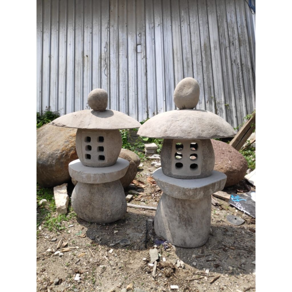 kap lampu taman / T-65cm/kap lampu batu kali / kap lampu estetik / kap lampu estetic