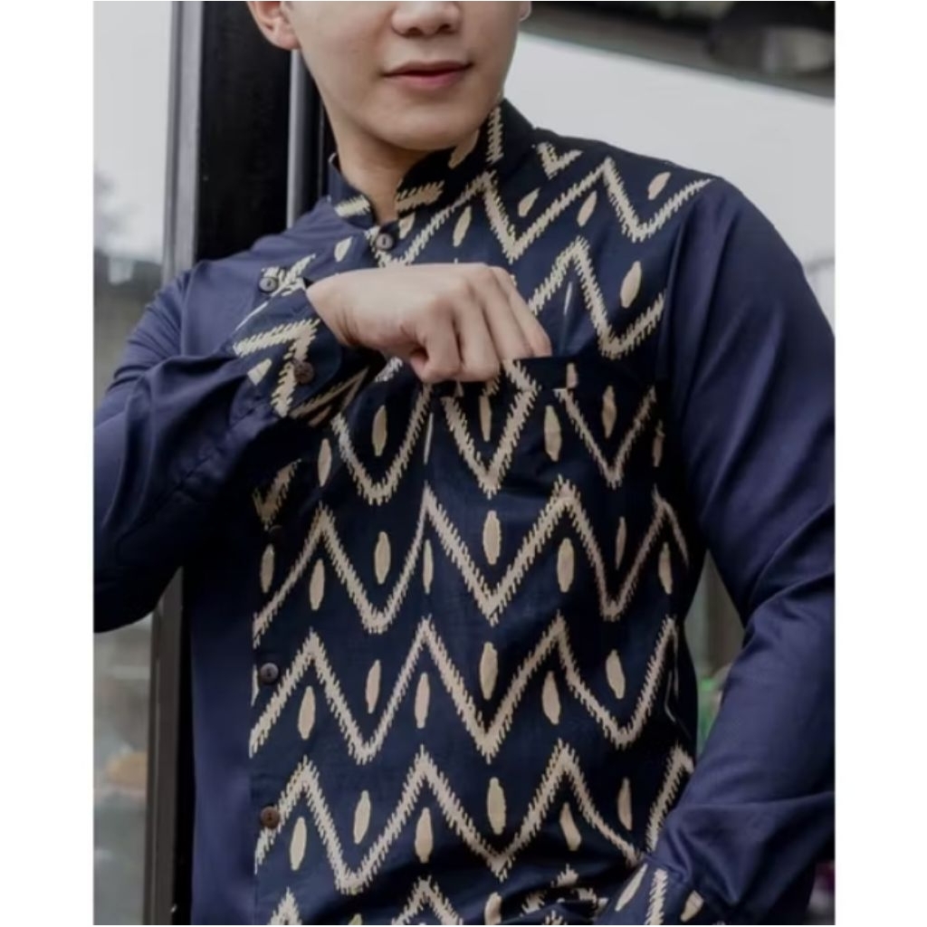 Kemeja Batik Pria NUC.ID Kemas 03 (Navy)