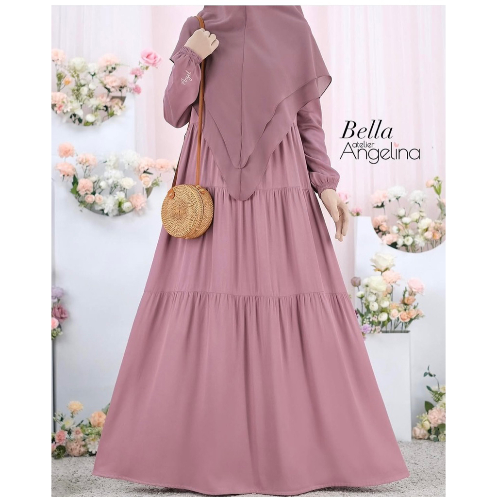 [SIAP KIRIM] BELLA DRESS EMBROIDERY DUSTY ROSE SIZE L XL BY ATELIER ANGELINA