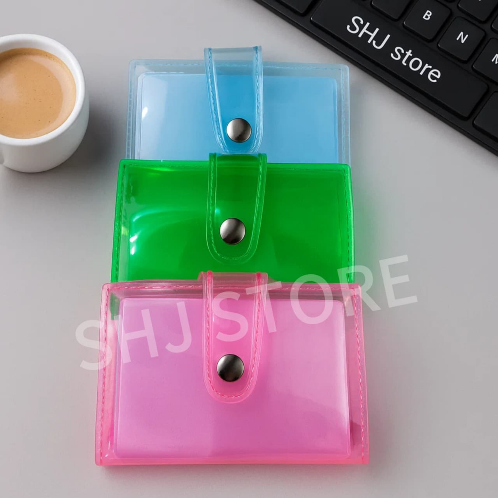 SHJ STORE 709 DOMPET KARTU KANCING / DOMPET MINI TRANSPARAN / DOMPET ALBUM LOGAM /DOMPET KARTU & UAN