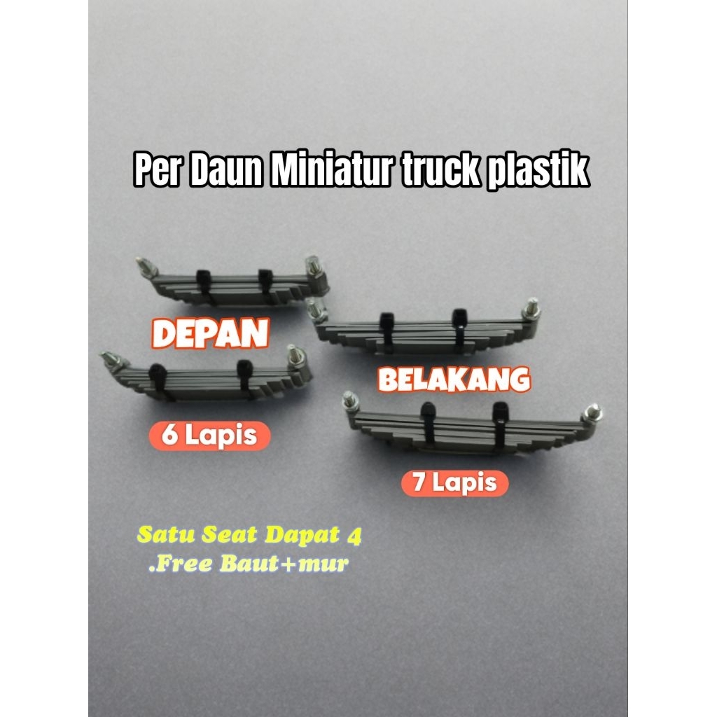 Per Daun+mur+baut untuk  miniatur truck plastik bahan pvc