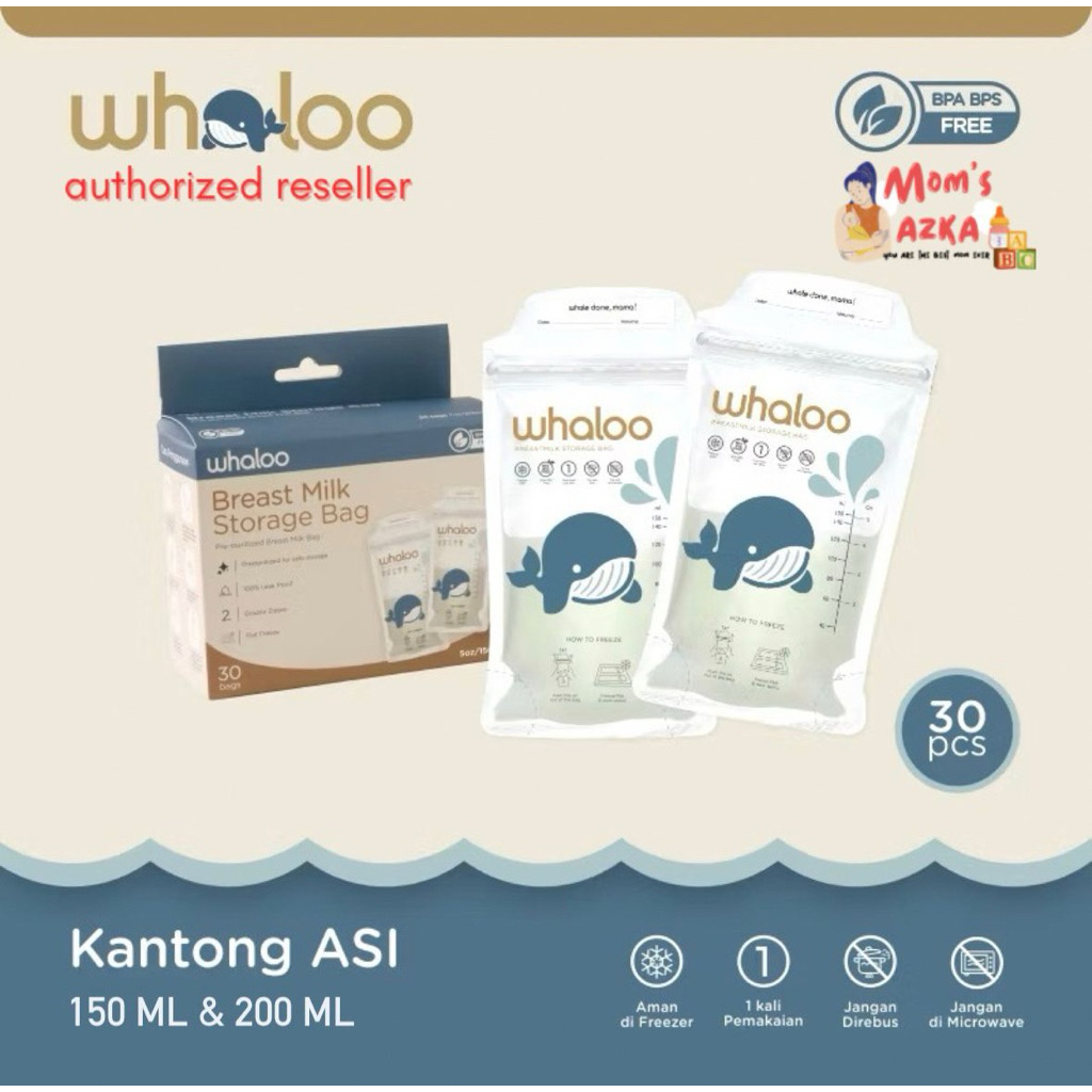 PAKET HEMAT WHALOO KANTONG ASI YANG BISA DIPIPIHKAN DIGEPENGKAN BPA FREE 150ml & 200ml