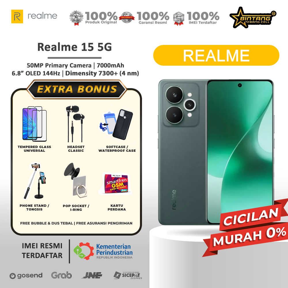 REALME 15 5G RAM 8/256GB - RAM 12/256GB GARANSI RESMI