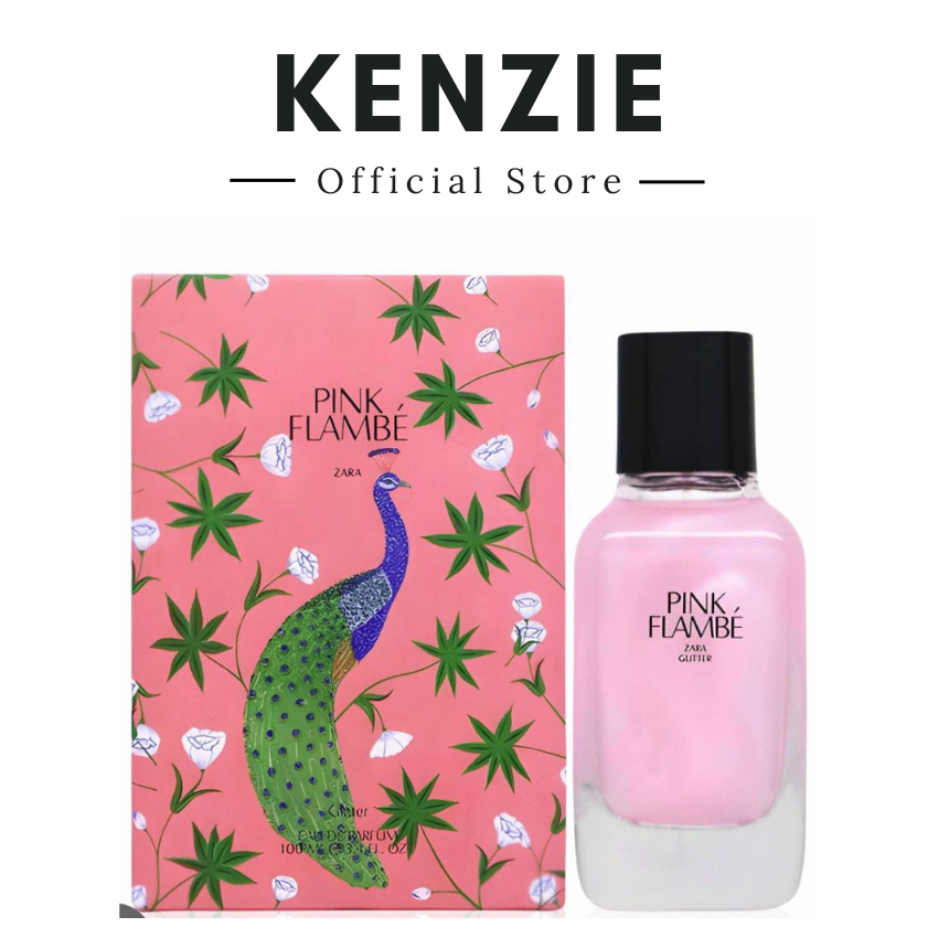 Parfum Wanita ZARA FEMME GLITTER Varian PINK FLAMBE 90ml - Kenzie Official Store