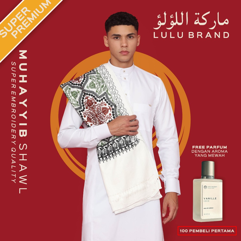 Rida Kashmiri Super Premium Sorban Full Bordir Import Arab pria Lulu Brand Muhayyib 468