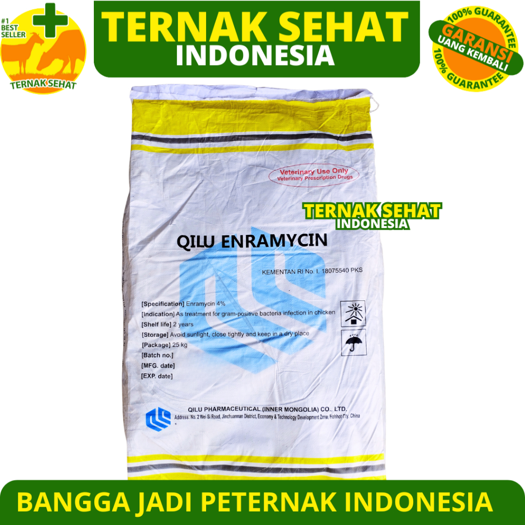 QILU ENRAMYCIN 4% 25 KG - Premix Feed Additive AGP Ayam Petelur Pemacu Pertumbuhan & Penggemukan