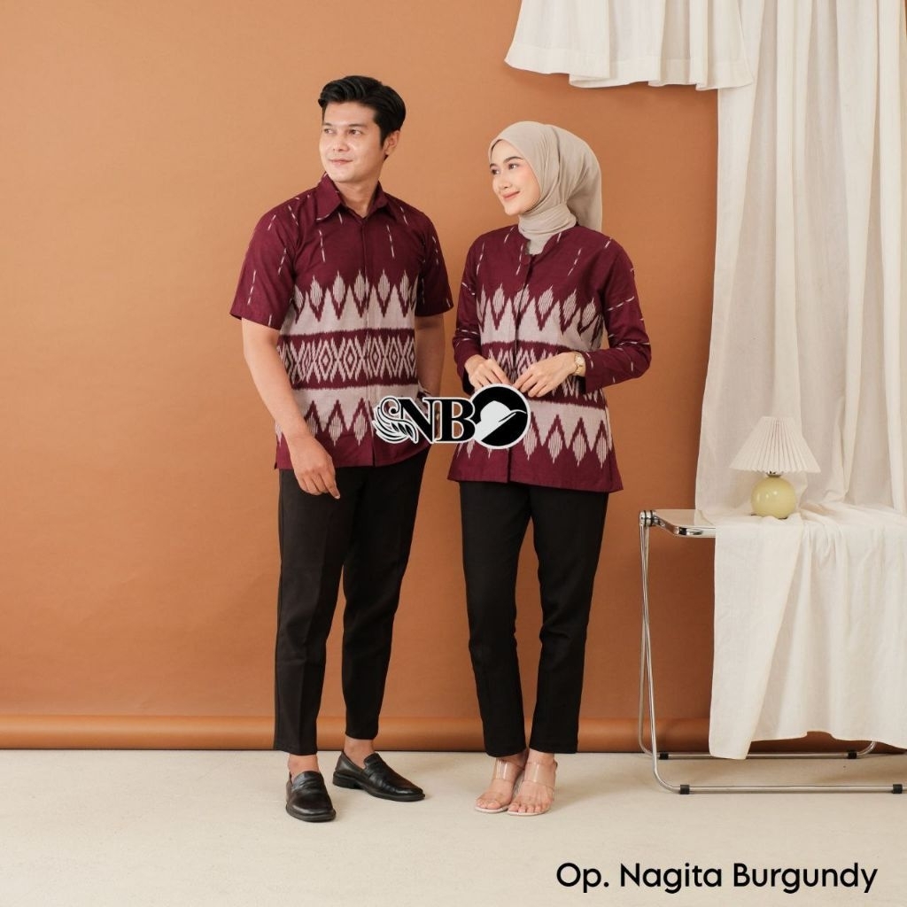 Batik Blues Wanita Dan Hem Pria Motif Nagita