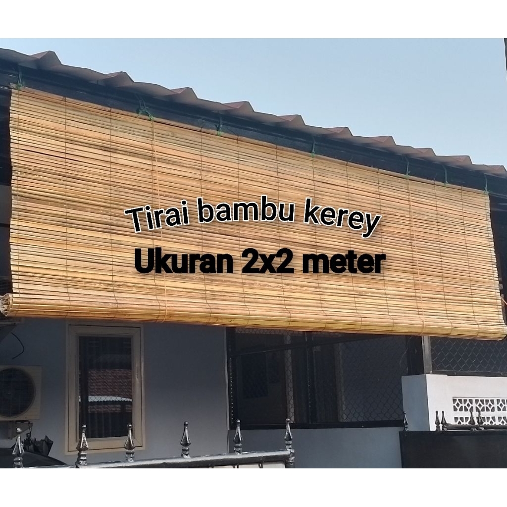 Kerey tirai bambu gulung 2x2 Bonus katrol rol tali gulung