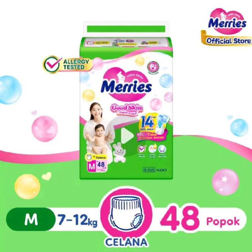 Merries baby diapers good skin pants bags M48 L42 XL38 XXL28