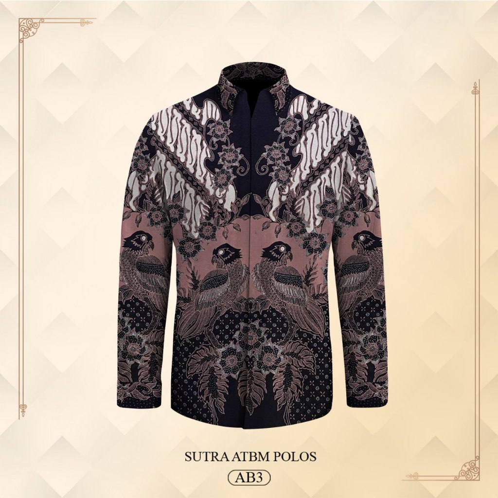 Kemeja batik lengan panjang pria exclusive bahan atbm sutera premium pola baju batik tulis pekalonga