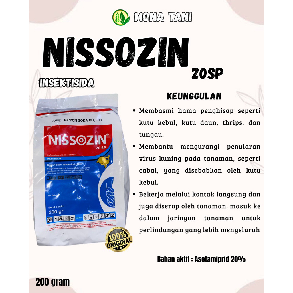 Insektisida Nissozin 200gr Acetamiprid 20sp Pembasmi Haman Kutu 100% Original