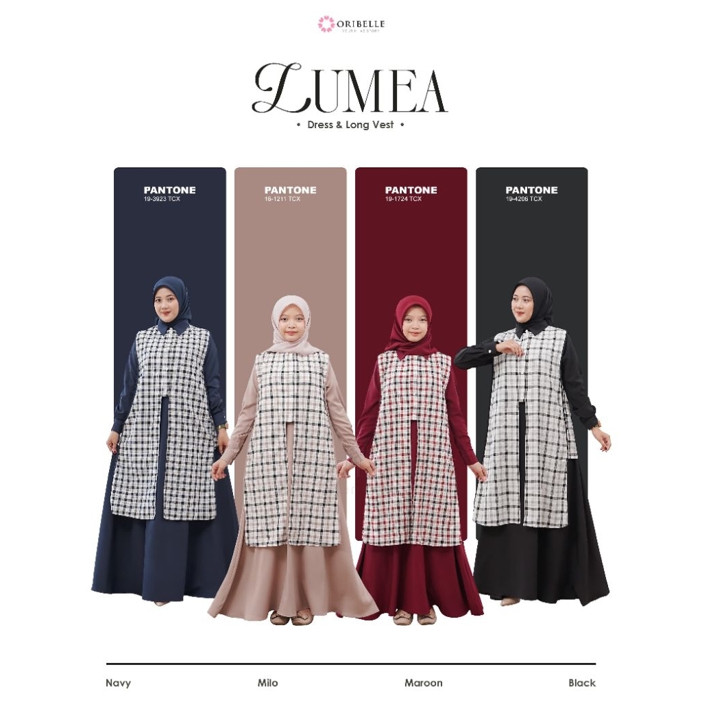 Oribellekids Lumea gamis outer set hijab couple ibu dan anak remaja tanggung