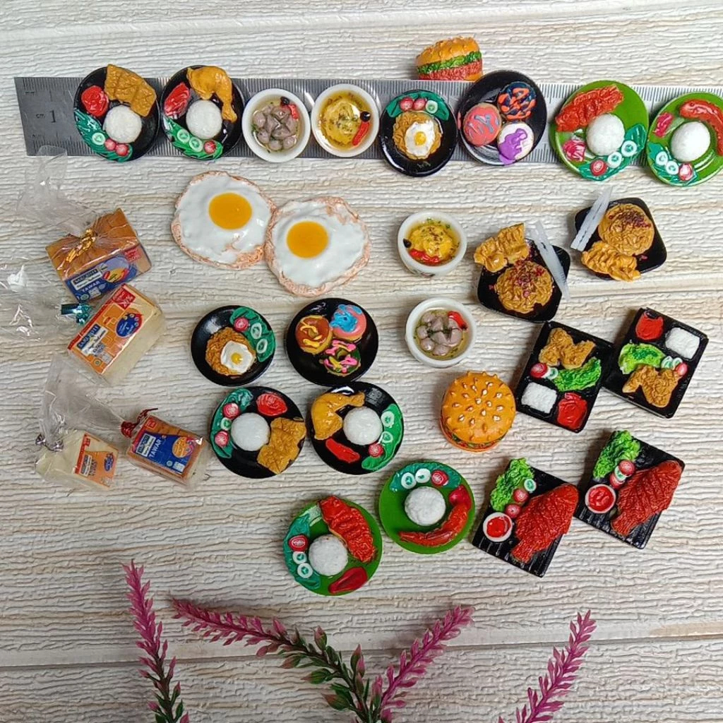 miniatur makanan Indonesia magnet kulkas hiasan tempelan mie goreng bakso nasi penyet botol minuman