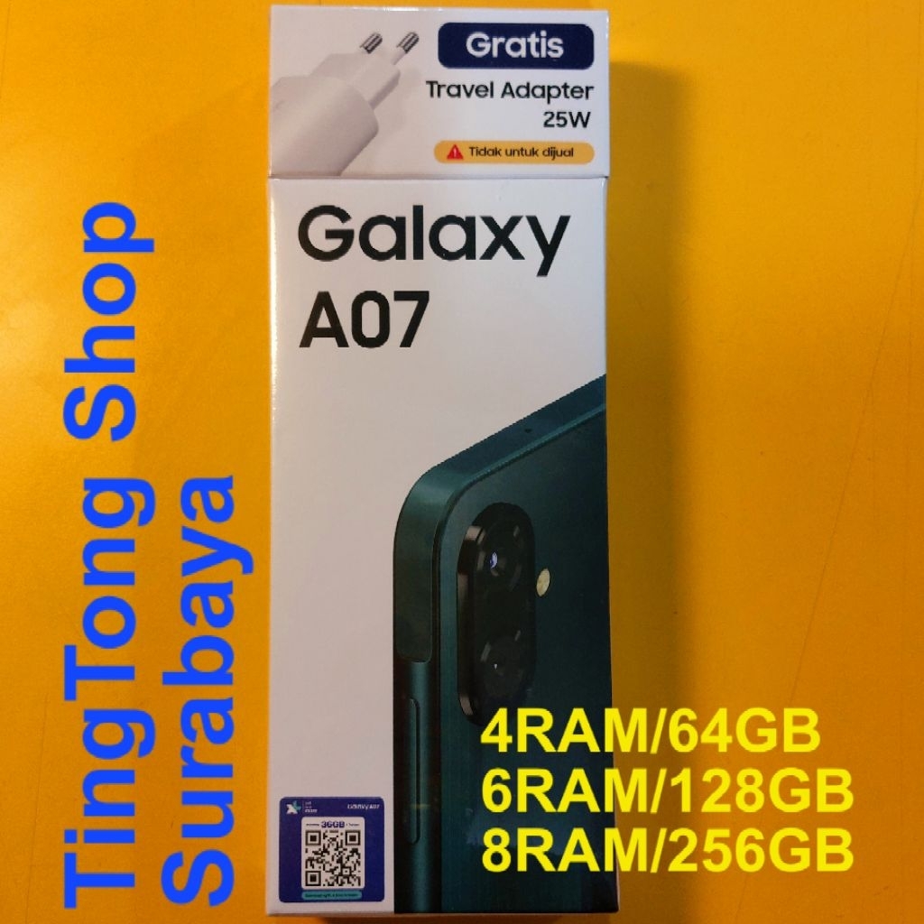 Samsung Galaxy A07 4/64GB 4/128GB 6/128GB 8/256GB 4G LTE Garansi Resmi Plus Charger Adapter