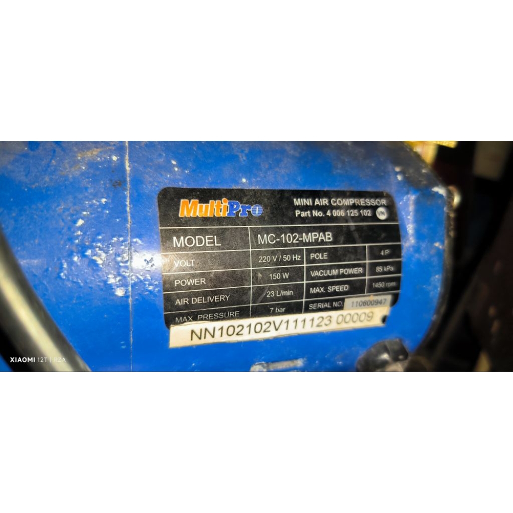 kompresor mini multipro bekas