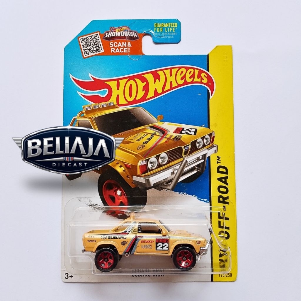 HOT WHEELS SUBARU BRAT YELLOW HW OFFROAD EXCLUSIVE RECOLOR