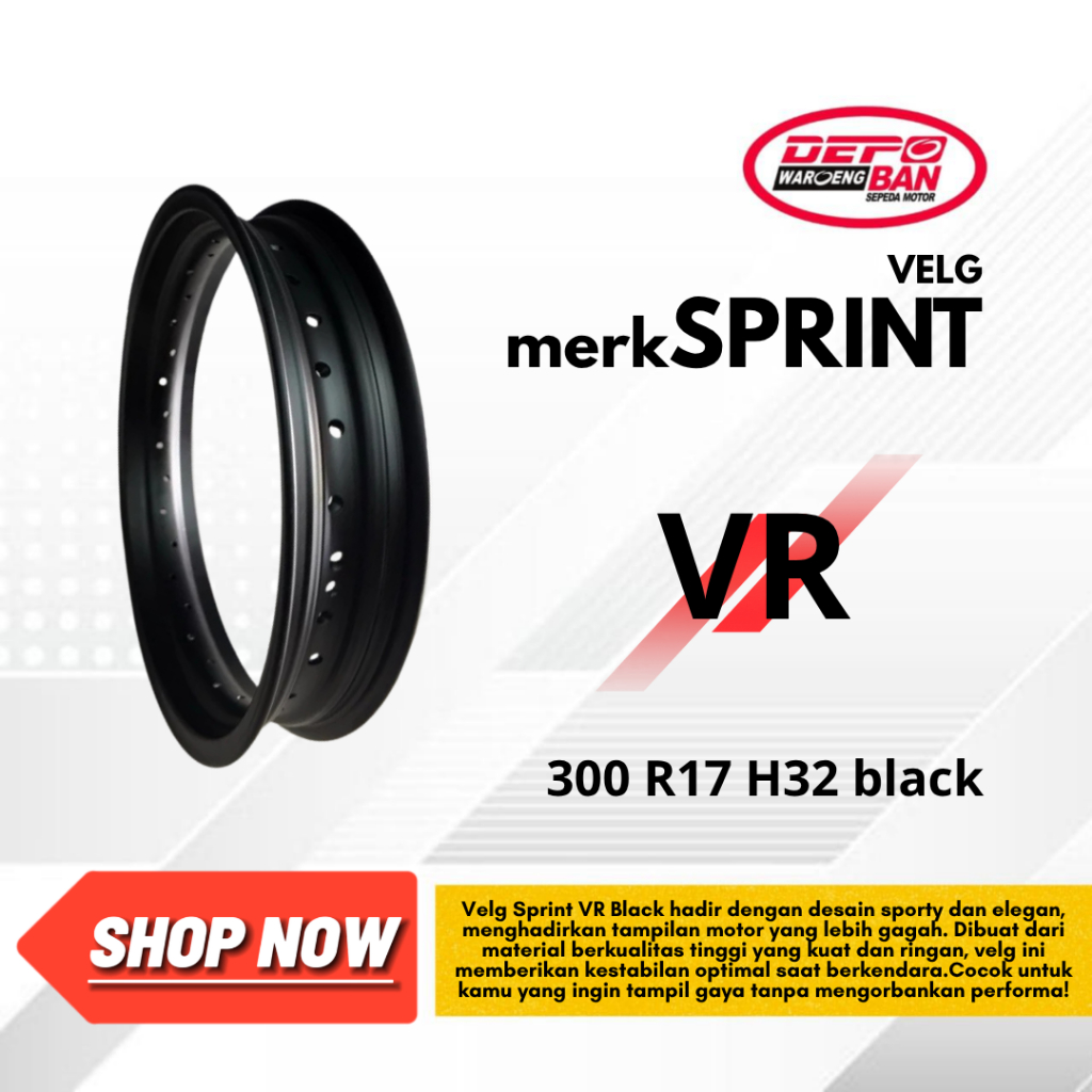 OBRAL VELG Velg 300 R17 H32 black VR Sprint