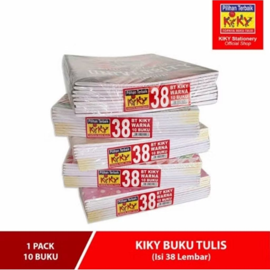 GROSIR 1 PACK - Buku Tulis KIKY 38 Lembar - 1 pack isi 10 Buku